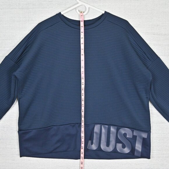 Nike Dri-Fit Just Do It Big Logo Activewear Athletic Navy Blue Sweatshirt Sz XL - Picture 16 of 16